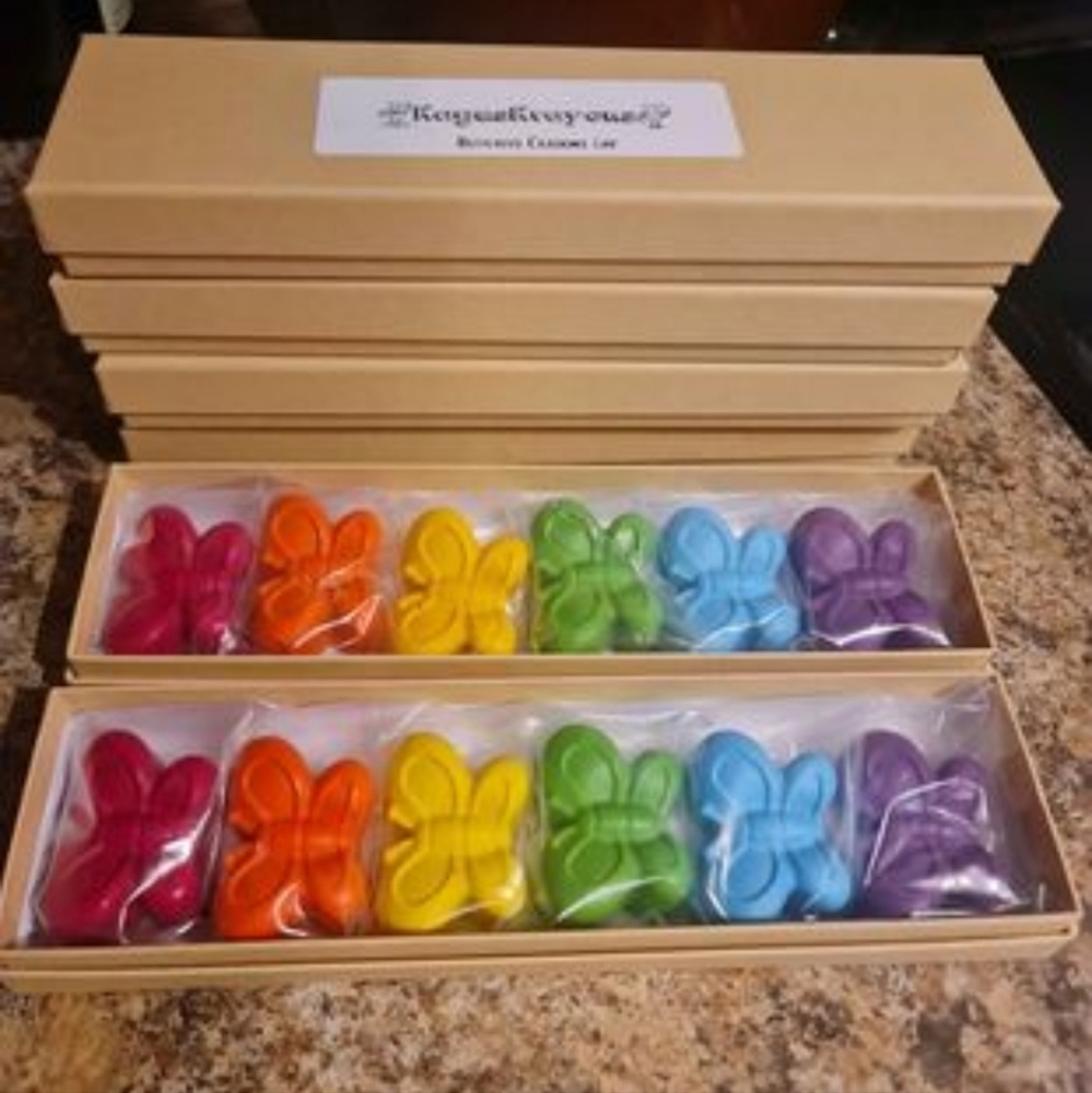 Handmade 🦋 Butterfly Crayons Set of 6 NON TOXIC!